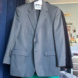 Gray pinstripe suit